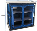 COAST BLUE COLLAPSIBLE CAMP CUPBOARD - 30KG Rated
