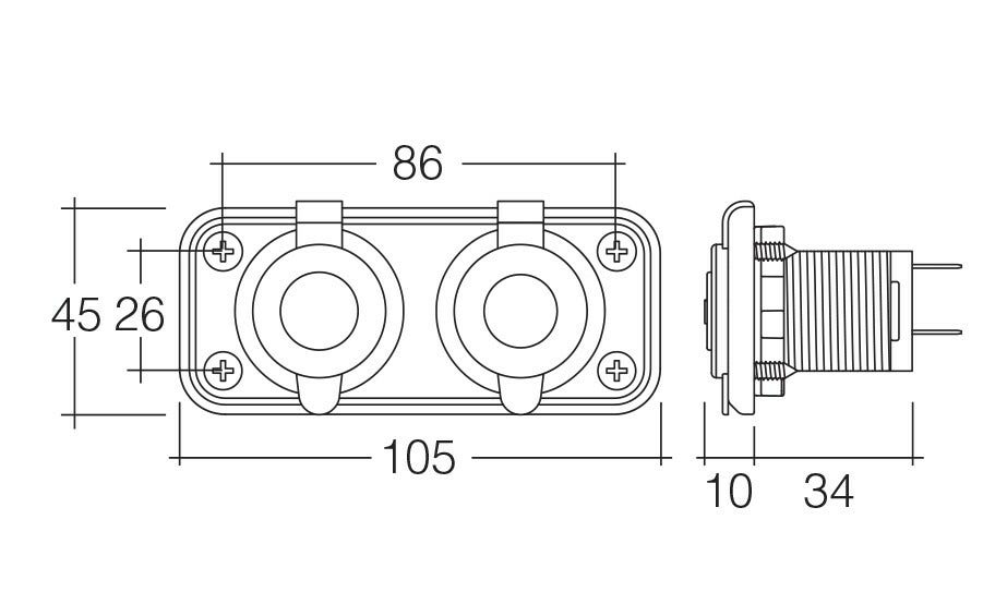 TWIN ACCESSORY/ DUAL USB SOCKET