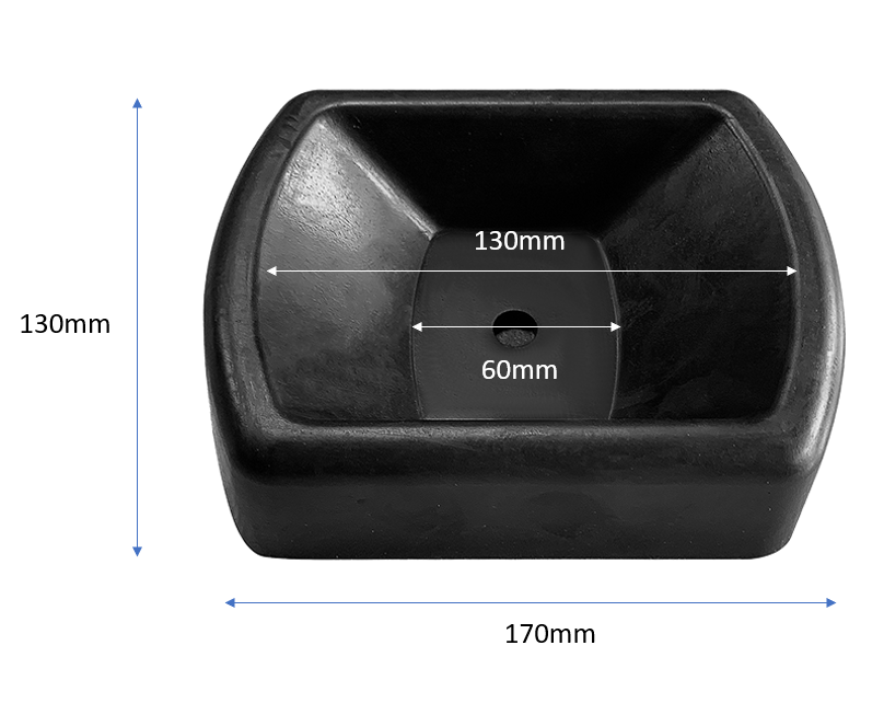 COAST RV 150mm Rubber Jockey Wheel Receiver