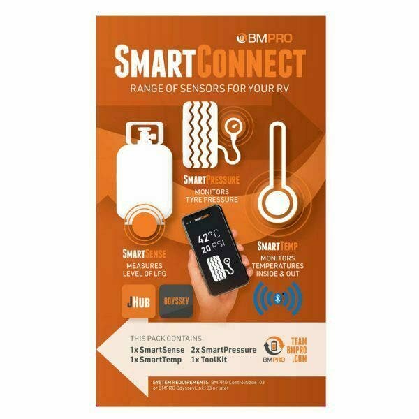 BMPRO SmartConnect Premium - App Based Sensor Kit (4xTyre, 2xGas, 2xTemp).