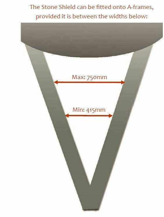 CAMPER-VAN Stone Shield with Mesh & Reflectors - 3PCE BLK | 2150 x 500mm