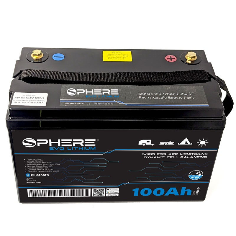 100AH EVO Lithium Battery (LiFePO4) - IP67 & Bluetooth/100A BMS