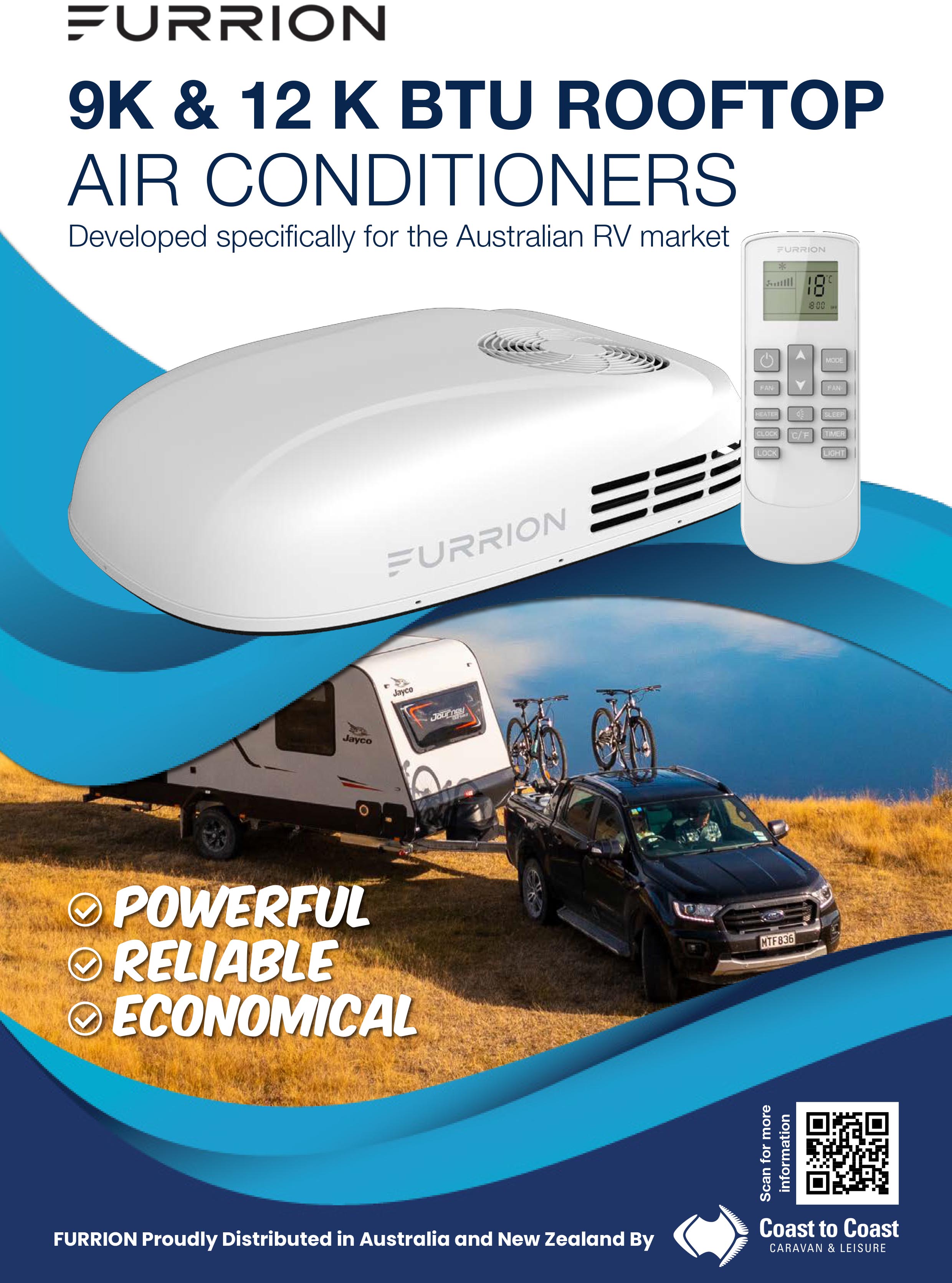 FURRION 12000 BTU Rooftop Air Conditioner 3.5KW Suits 36x36 & 40x40