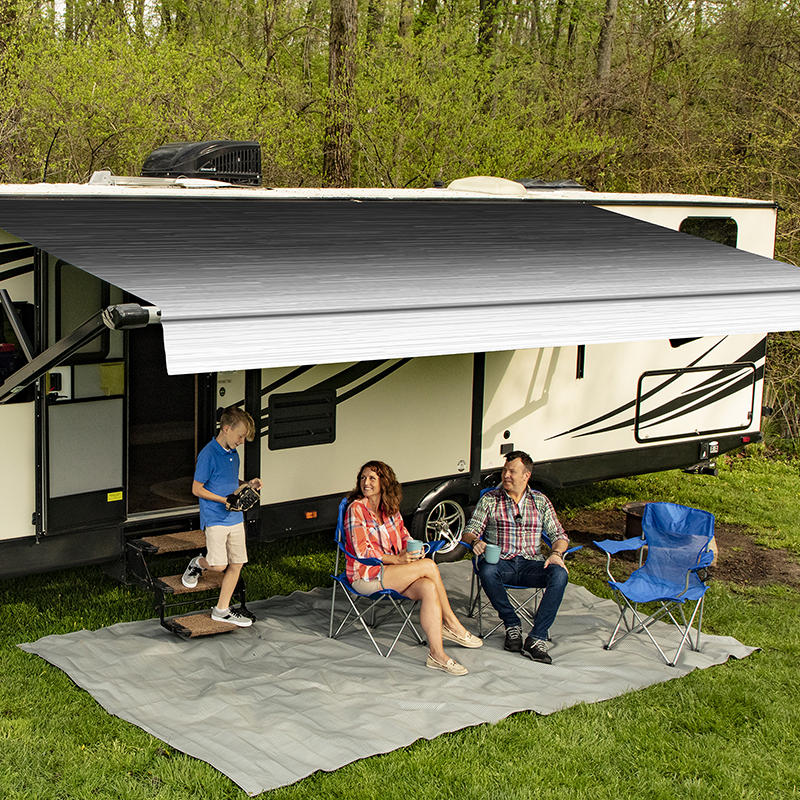 Carefree Black Reverse Fade Altitude Awnings with LED Bar