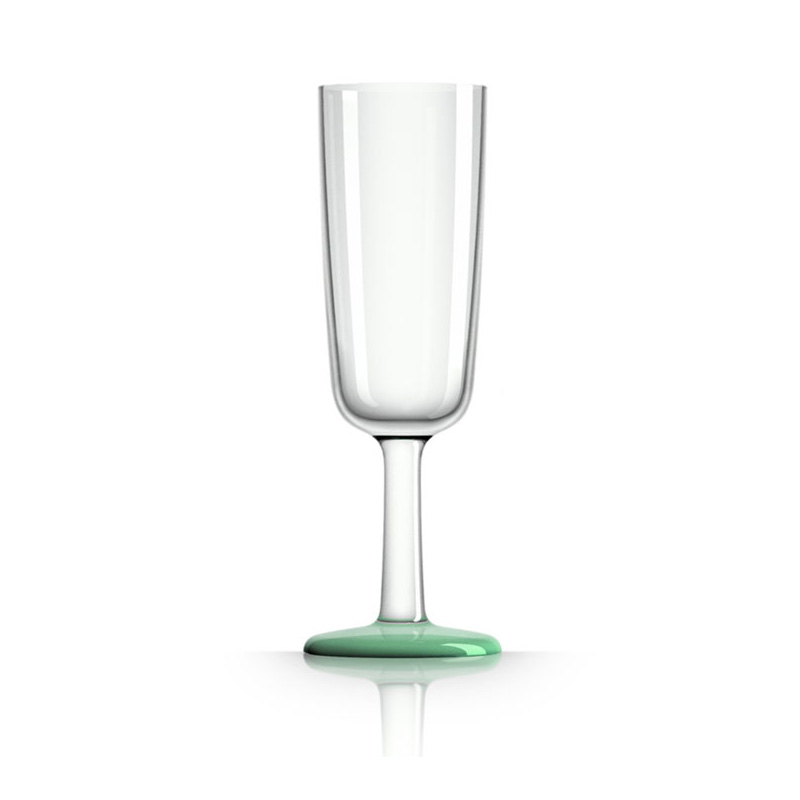 Palm Marc Newson Tritan Flute Glass w/ Green Glow In The Dark Base 190ml