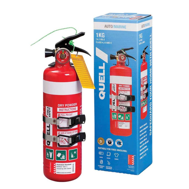 QUELL 1KG ABE Fire Extinguisher - Class 1A:10B:E | Home-Vehicle-Marine