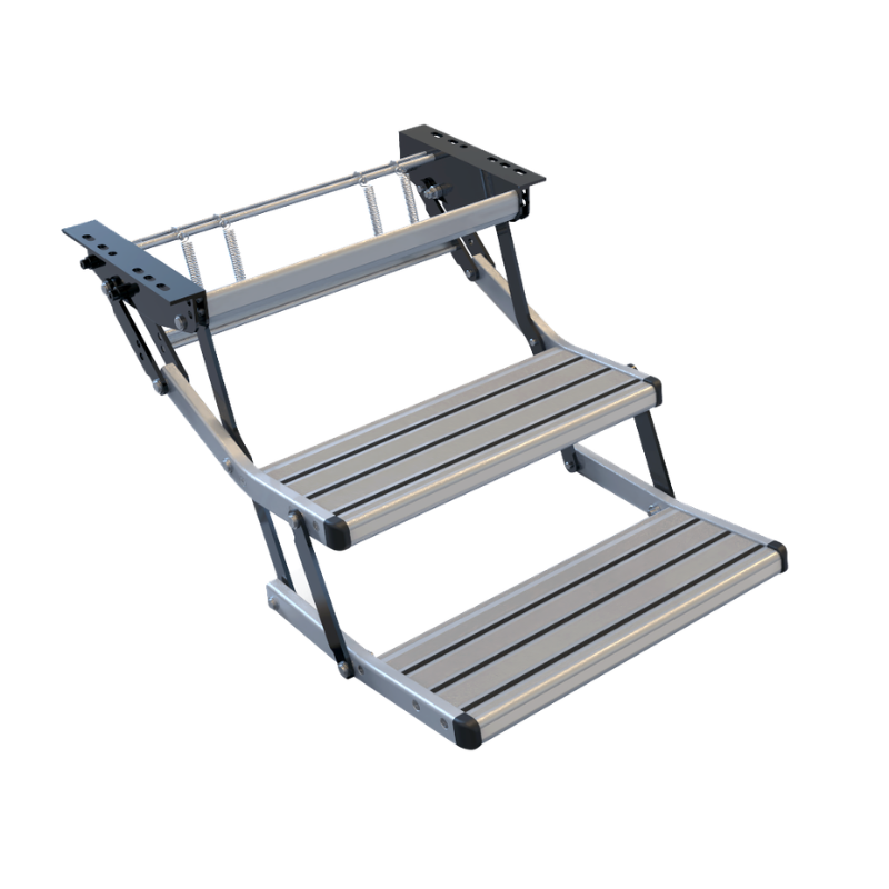 Coast Double Pull-Out Caravan Step - ALUMINIUM - 497mm Width