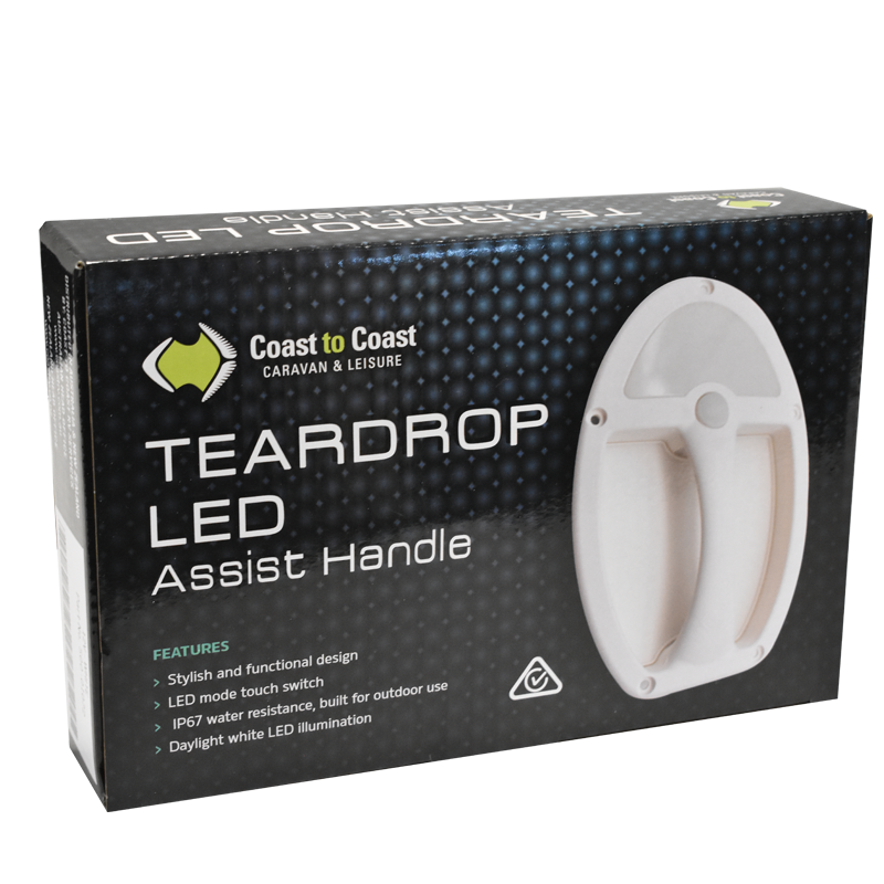 COAST Teardrop LED Assist Handle w/ 12V Light - White