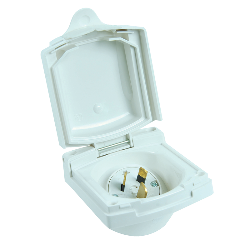 Clipsal (New Style) White External 15 Amp Power Inlet