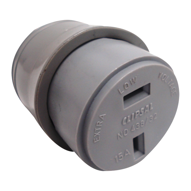 Clipsal 438/32 Fixed Polarity Cord Socket Grey