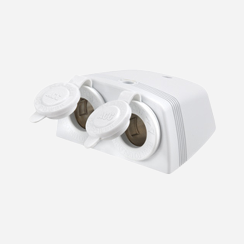 ACCESSORY SOCKET WHITE SURFACE MOUNT TWIN SOCKETS