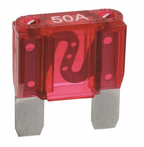 NARVA 50 Amp RED MAXI-Blade Fuse - 10 Per Box. 52950