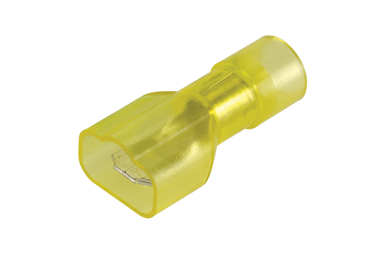 NARVA 6.3x0.8mm Trans-YELLOW Male Blade TERMINAL t/s 5-6mm - 50 Per Box. 56113