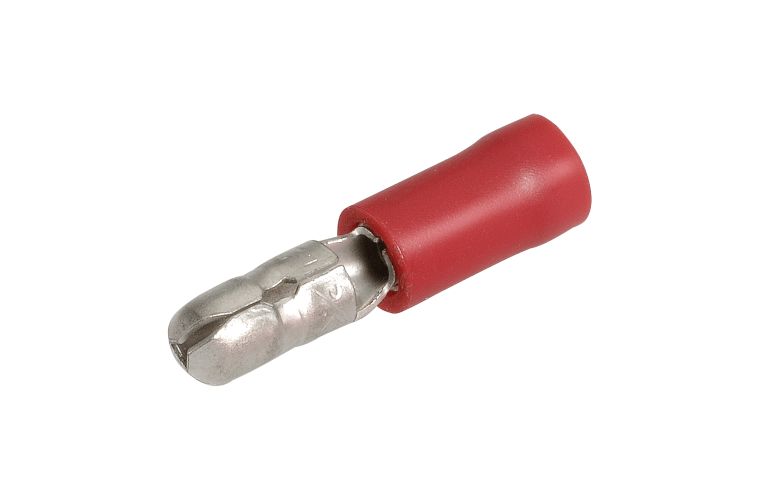 NARVA 4.0mm RED Male Bullet TERMINAL t/s 2.5-3mm - 100 Per Box. 56146