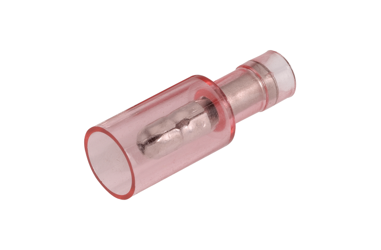 NARVA 4.0mm Trans-RED Male Bullet TERMINAL t/s 2.5-3mm - 100 Per Box. 56147
