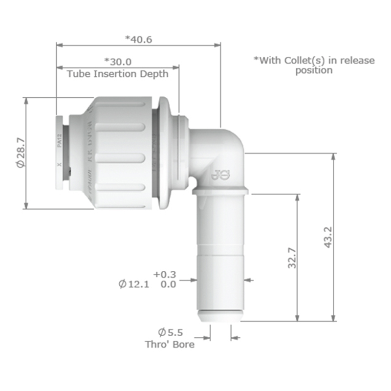 JG Watermark 12mm Stem Elbow