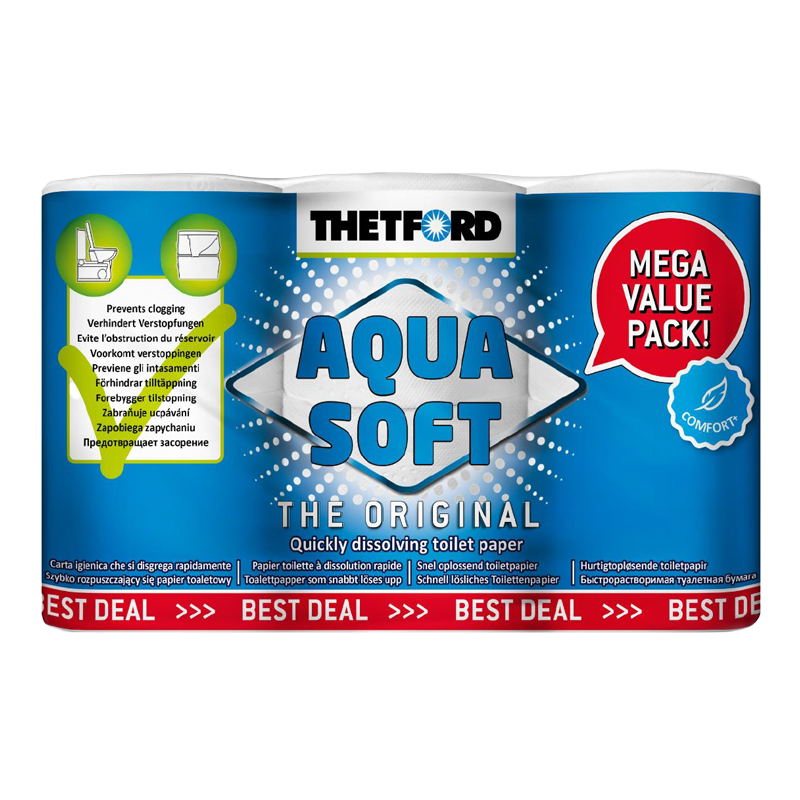 THETFORD AQUA SOFT 6/Pk 2ply Toilet Tissue