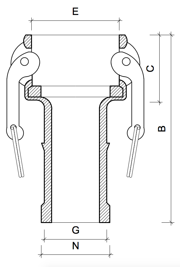 POLY CAMLOCK C.- Female Coupling to Hose Barb - 40mm. 